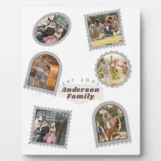 6 Sechs Foto Moderne Elegante Collage Family Liebe Fotoplatte (Vorderseite)