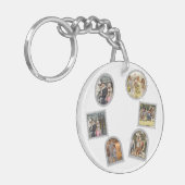 6 Sechs Foto Moderne Elegante Collage Family Liebe Schlüsselanhänger (Vorderseite links)