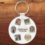 6 Sechs Foto Moderne Elegante Collage Family Liebe Schlüsselanhänger (Vorderseite)