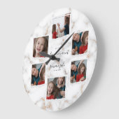 6 Six Foto Collage Aunty Moderne Elegante Familie Große Wanduhr (Winkel)