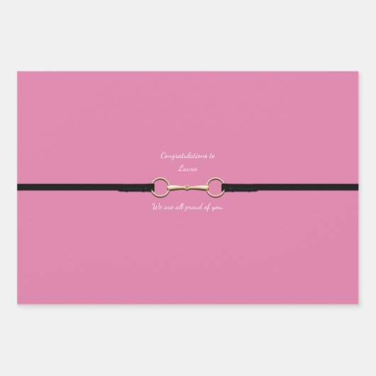 6" Snaffe Bit & Reins mit benutzerdefiniertem Text Geschenkpapier Set (Vorderseite 2)