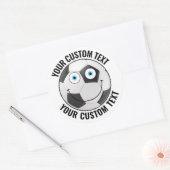 6 Soccer Ball Personalisiert Text Custom Happy Fac Runder Aufkleber (Umschlag)