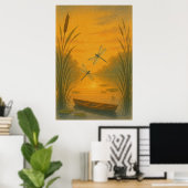 6. Sommer, Dragonfly Dusk, Saisondruck Poster (Heimbüro)