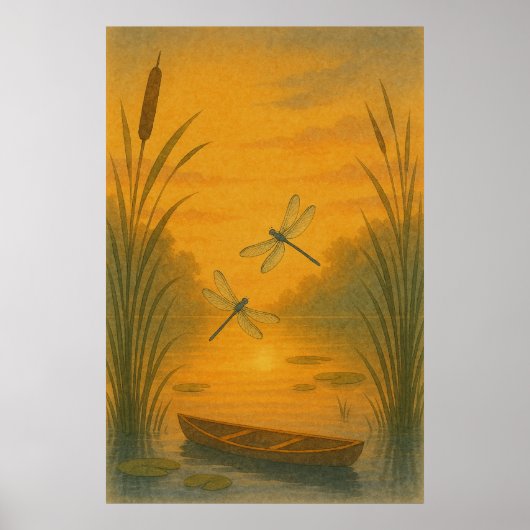 6. Sommer, Dragonfly Dusk, Saisondruck Poster (Vorne)