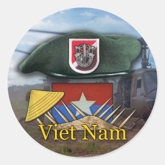 6. Spezielle Kräfte Grüne Berets Vietnam Sticker (Vorderseite)