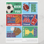6 Sportskinder Valentinstag Cards Briefbogen (Vorderseite)