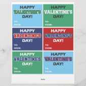 6 Sportskinder Valentinstag Cards Briefbogen (Rückseite)