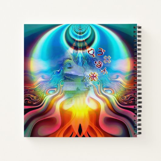 6 Sprache der Chakra-Kartenzeichen der Lichtstärke Notizblock (Rückseite)