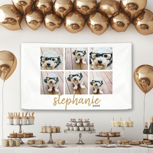 6 Square Foto Collage - Handgeschriebener Schrifta Banner