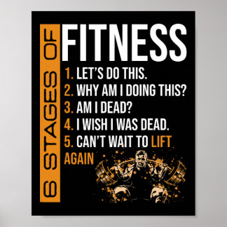 6 Stadien des Fitness-Krafttrainings Fitness Poster