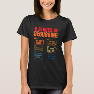 6 Stufen des Debuggens Coder Programmierer Softwar T-Shirt
