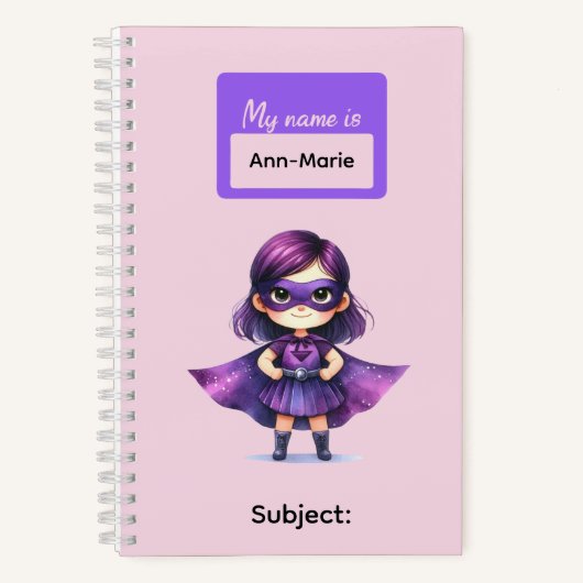 6 Superhelden Kinder Mädchen Schreibwaren Schüler Notizblock (Vorderseite)