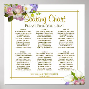 6 Tabelle BlumenpastellFrühjahrsübersicht Poster