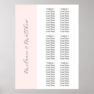 6 Tabelle   Einfache elegante Hochzeitsstift Poster