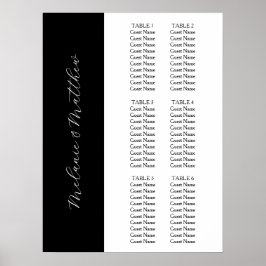 6 Tabelle | Einfache elegante Hochzeitsstift Poster