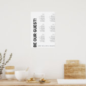 6 Tabelle Einfache White Wedding Chart Poster (Küche)