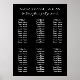 6 Tabelle | Elegante moderne Hochzeitssitzkarte Poster