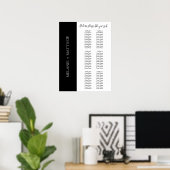 6 Tabelle | Elegante moderne Hochzeitssitzkarte Poster (Heimbüro)