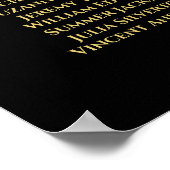 6 Tabelle Elegantes Gold & Black Wedding Seating C Poster (Ecke)