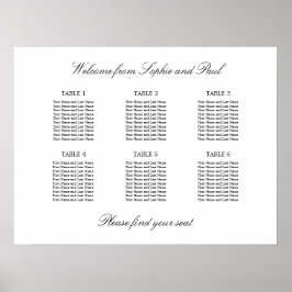 6 Tabelle Elegantes Minimalistisches Sitzdiagramm Poster