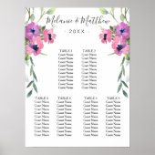 6 Tabelle | Eukalyptus Floral Wedding Chart Poster (Vorne)