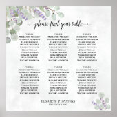 6 Tabelle Hochzeitskarte Lavendel Eukalyptus Poster (Vorne)