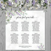 6 Tabelle Hochzeitskarte Lavendel Eukalyptus Poster