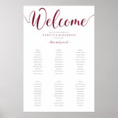 6 Tabelle Ruby Red Burgundy Maroon Seekarte Poster (Vorne)