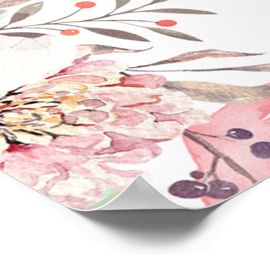 6 Tabelle | Rustic Boho Floral Wedding Chart Poster (Ecke)