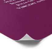 6 Tabelle Silver Cassis Lila Hochzeitssitzkarte Poster (Ecke)