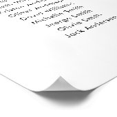 6 Tabellen - Übersicht über die Sitzplätze Poster (Ecke)