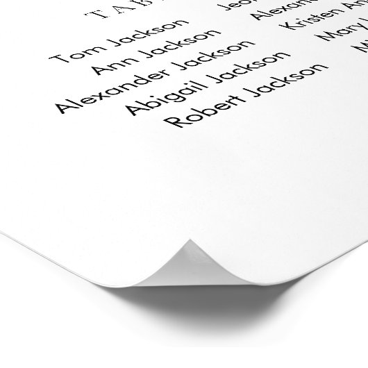 6 Tabellen Unsere Lieblings-Sitzplan Poster (Ecke)