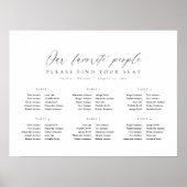 6 Tabellen Unsere Lieblings-Sitzplan Poster (Vorne)