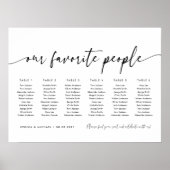 6 Tabellen Unsere Lieblings-Sitzplan Poster (Vorne)