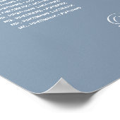 6 Table Dusty Blue Simple Wedding Seating Chart Poster (Ecke)