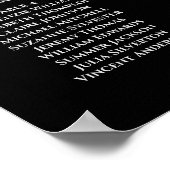 6 Tafelchic Silver & Black Wedding Seekarte Poster (Ecke)