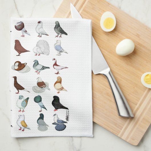 6 Tauben-Zucht Handtuch (Viertel Falte)