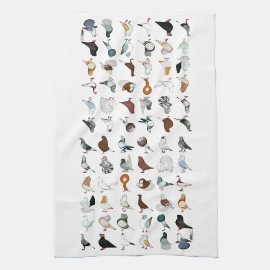 6 Tauben-Zucht Handtuch (Vertikal)