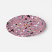 6 Tauben-Zucht Pappteller (Schrägansicht)