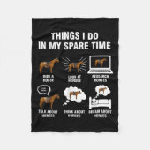 6 Things I Do In My Spare Time - Horse Riding Fleecedecke (Vorderseite)