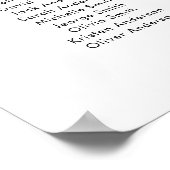 6 Tische Bitte sehen Sie sich Ihre Sitzplakette an Poster (Ecke)