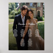 6 Tische elegantes Foto Hochzeitskarte Poster (Vorne)