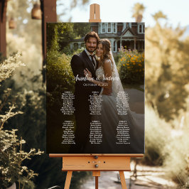 6 Tische elegantes Foto Hochzeitskarte Poster