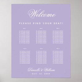 6 Tische Lavender Hochzeit Lila Sitzkarte Poster