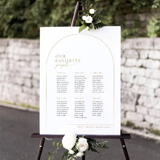 6 Tische Willkommen Sitzplan Poster