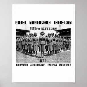 6 Triple 8 Black Womens Army Corps 688. Wohltätigk Poster