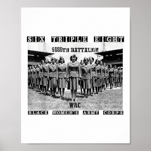 6 Triple 8 Black Womens Army Corps 688. Wohltätigk Poster (Vorne)