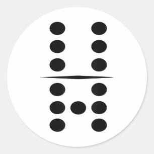 6 und 7 Domino-Kachel Lustige Gruppe 67 Dominos Ko Runder Aufkleber