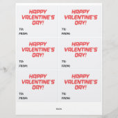 6 Video Game Kids Valentinstag Cards Briefbogen (Rückseite)