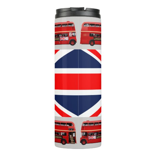 6 Vintage Doppeldeckerbusse Thermosbecher (Rückseite)